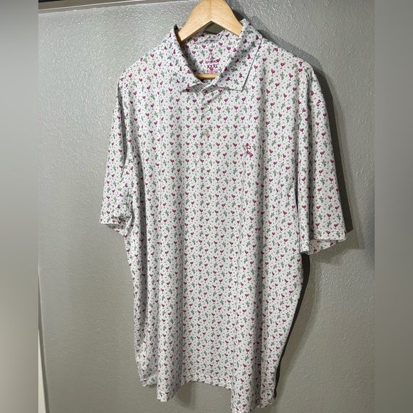 Rhoback White and Pink Polo Shirt - Picture 1 of 4
